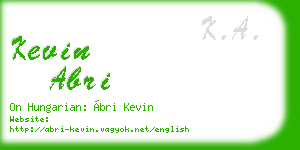 kevin abri business card