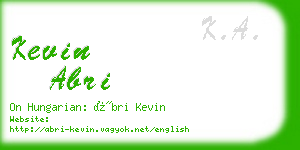 kevin abri business card